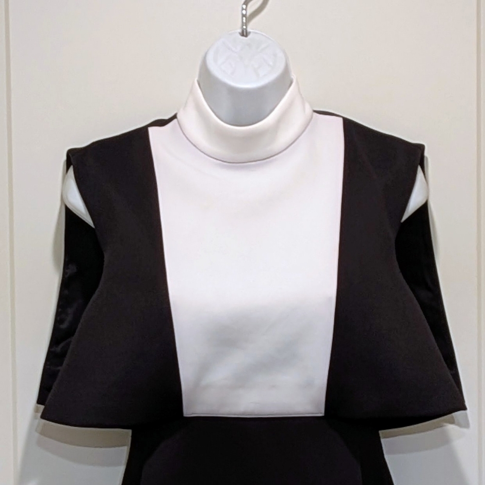 NWT Marie Elie 34 Neoprene Capelet Midi Length Mod Style Dress - Picture 2 of 9